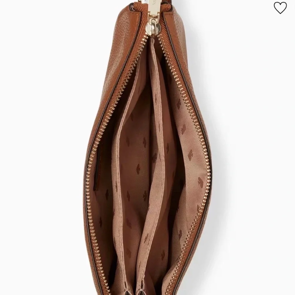 KATE SPADE Brown Pebble Leather Leila Triple Gusset in Warm Gingerbread